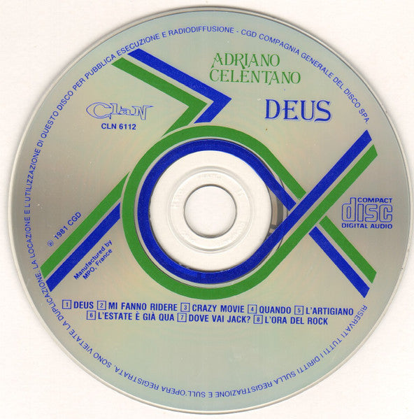 Adriano Celentano : Deus (CD, Album, RE)