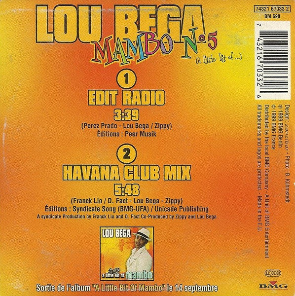 Lou Bega : Mambo N°5 (A Little Bit Of...) (CD, Single)
