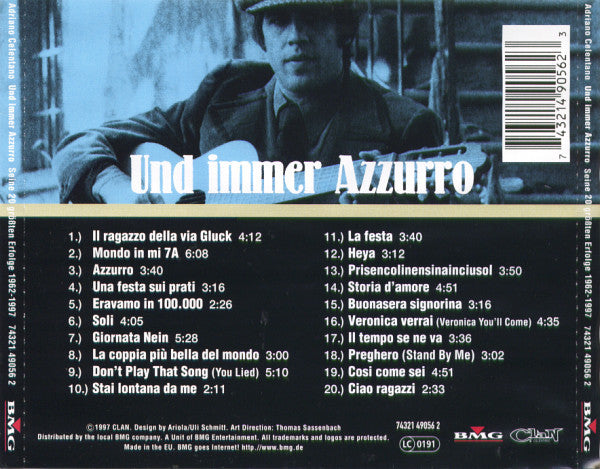 Adriano Celentano : Und Immer Azzurro - Seine 20 Größten Erfolge 1962-1997 (CD, Comp)
