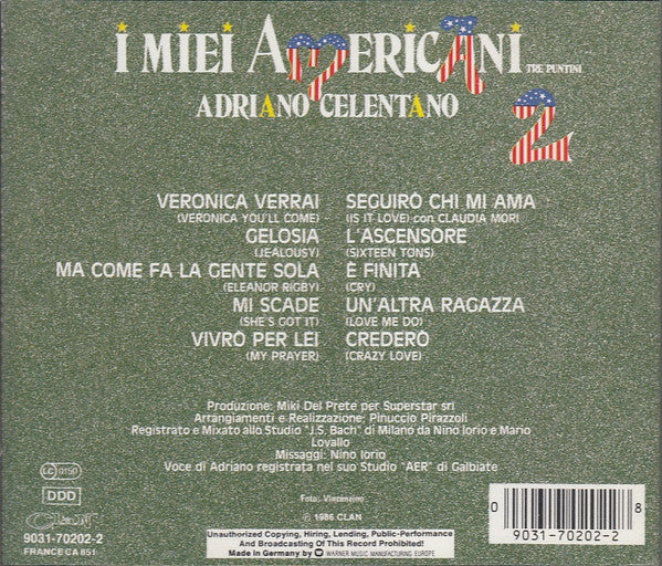 Adriano Celentano : I Miei Americani (Tre Puntini) 2 (CD, Album, RE)