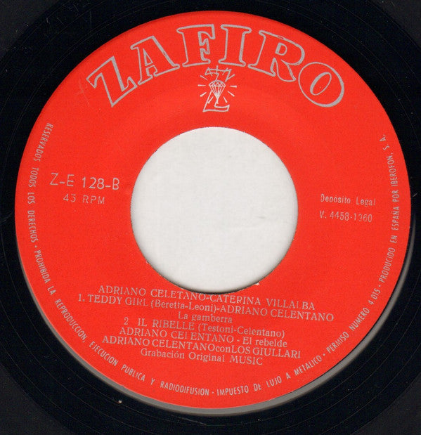 Adriano Celentano / Caterina Villalba : Teddy Girl (7", EP, Mono)