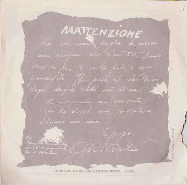 Adriano Celentano : L'Unica Chance (7")