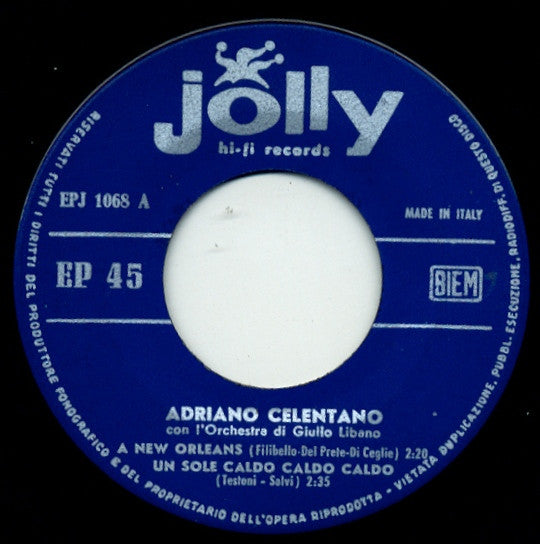 Adriano Celentano : A New Orleans (7", EP)