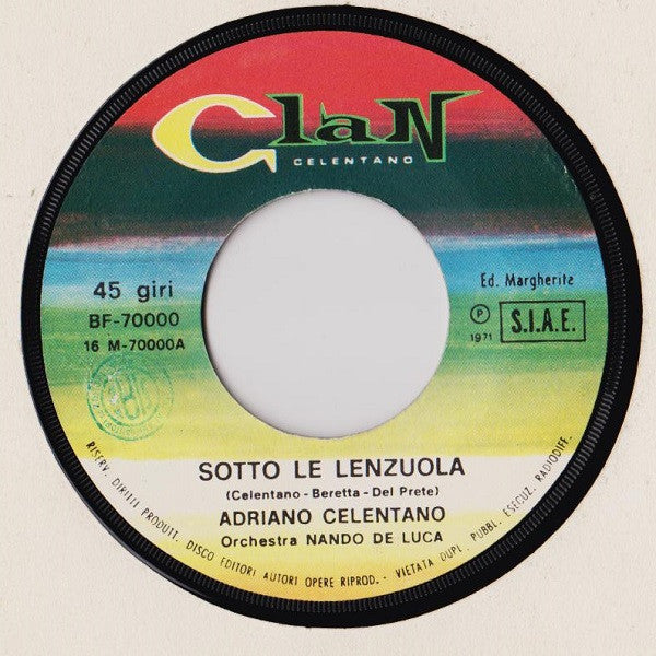 Adriano Celentano : Sotto Le Lenzuola (7", Single)
