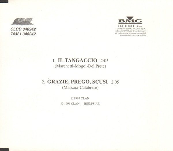 Adriano Celentano : Il Tangaccio (CD, Single, RE)