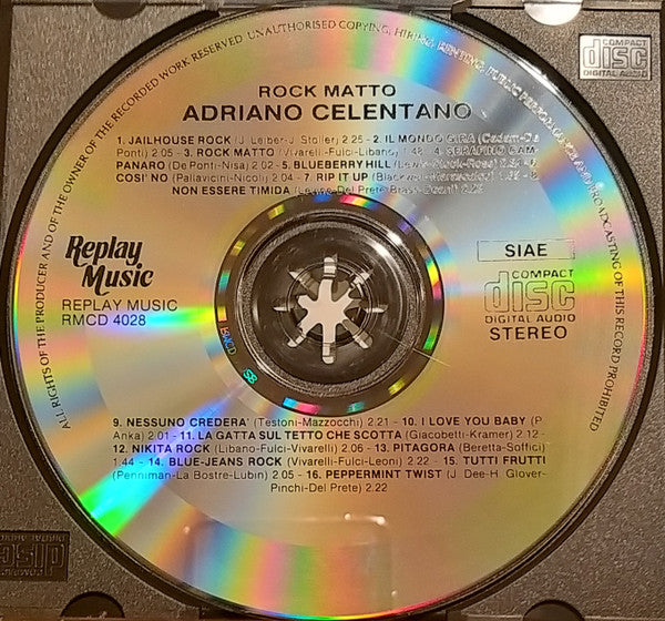 Adriano Celentano : Rock Matto (CD, Comp)