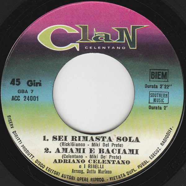 Adriano Celentano : Stai Lontana Da Me (7", Gat)