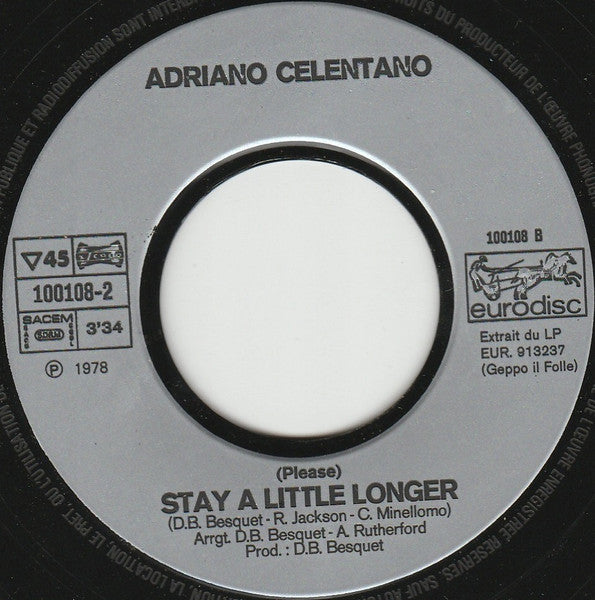 Adriano Celentano : Geppo Il Folle (7", Single)