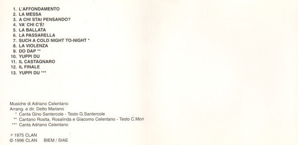 Adriano Celentano : Yuppi Du (CD, Album, RE)