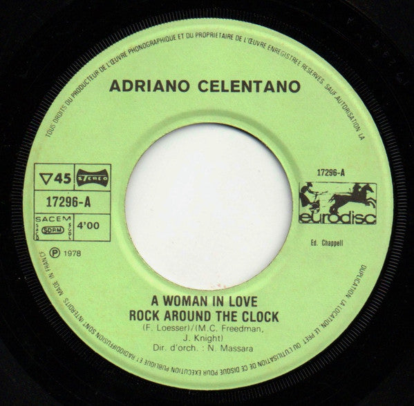 Adriano Celentano : Woman In Love - Rock Around The Clock / Preghero (7", Single)