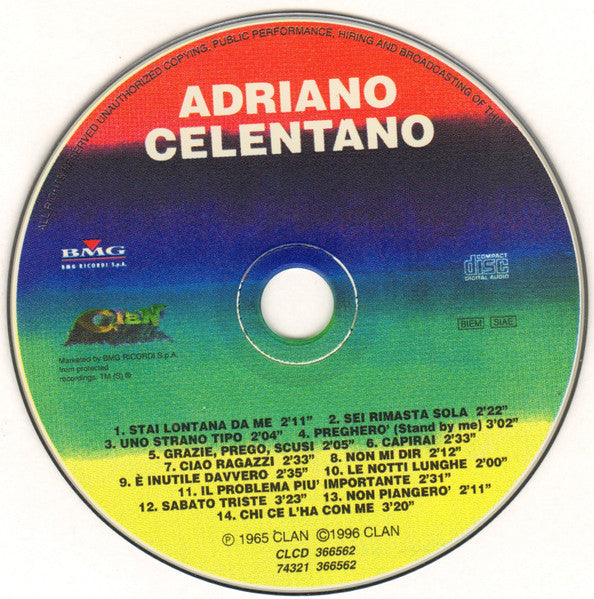 Adriano Celentano : Adriano Celentano (CD, Album, Ltd, Num, RE)