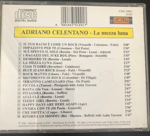 Adriano Celentano : La Mezza Luna (CD, Comp)