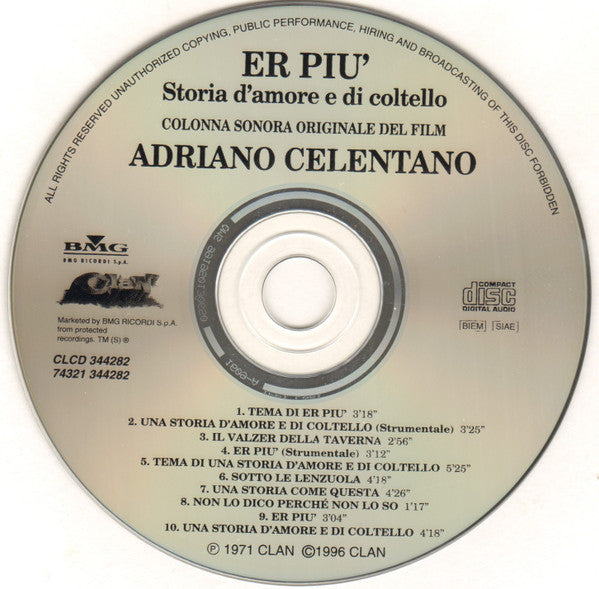 Adriano Celentano : Er Piu' (Storia D'Amore E Di Coltello) (CD, Album, RE)