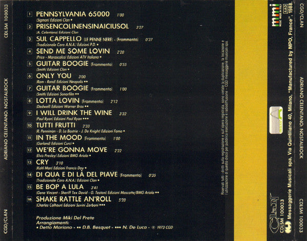 Adriano Celentano : Nostalrock (CD, Album, RE)