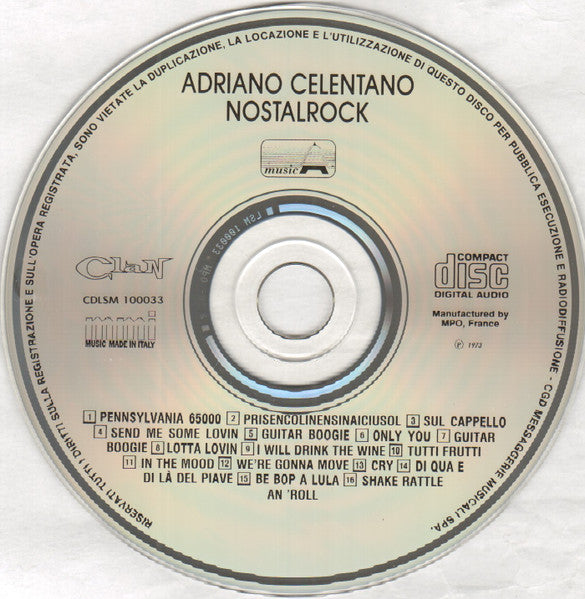 Adriano Celentano : Nostalrock (CD, Album, RE)