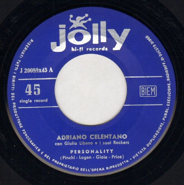 Adriano Celentano : Personality (7", Single, Mono, Red)