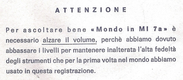 Adriano Celentano E I Ribelli : Mondo In Mi 7a (7", Single)