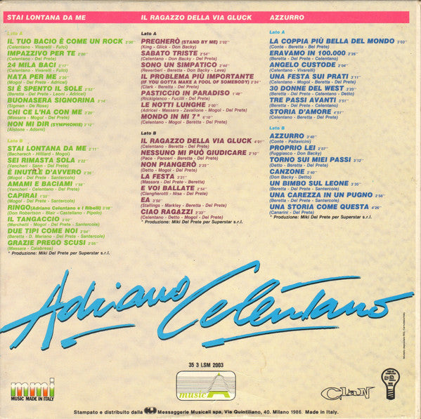 Adriano Celentano : Adriano Celentano Vol. 1 (3xCass, Comp + Box)
