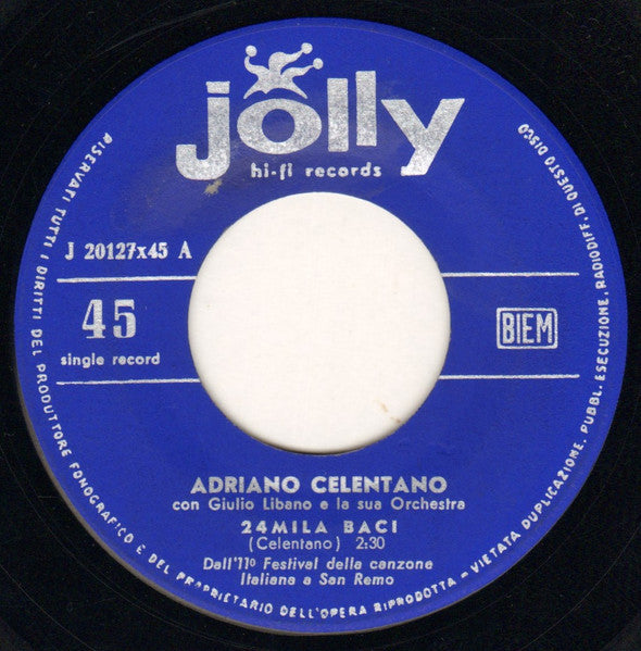 Adriano Celentano : 24.000 Baci (7", Single)