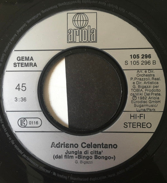Adriano Celentano : Conto Su Di Te (7", Single)