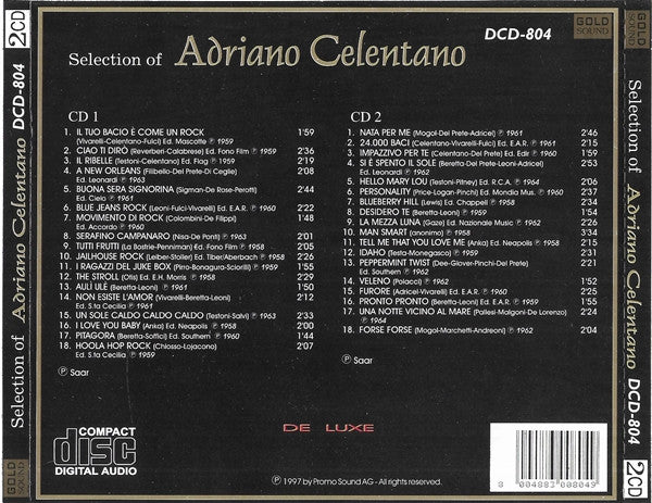Adriano Celentano : Selection Of Adriano Celentano (2xCD, Comp, RP)