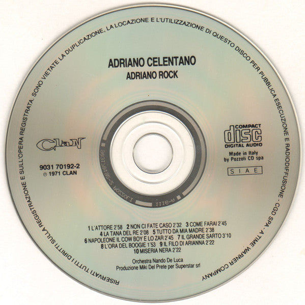 Adriano Celentano : Adriano Rock (CD, Album, RE, RM)