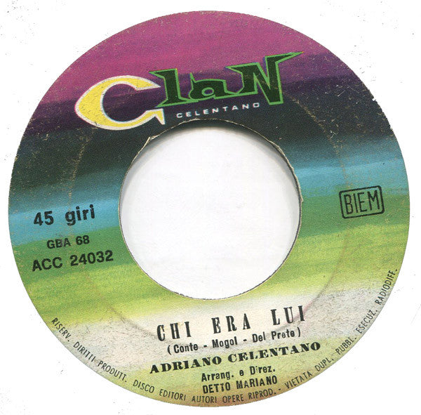 Adriano Celentano : Il Ragazzo Della Via Gluck (7")