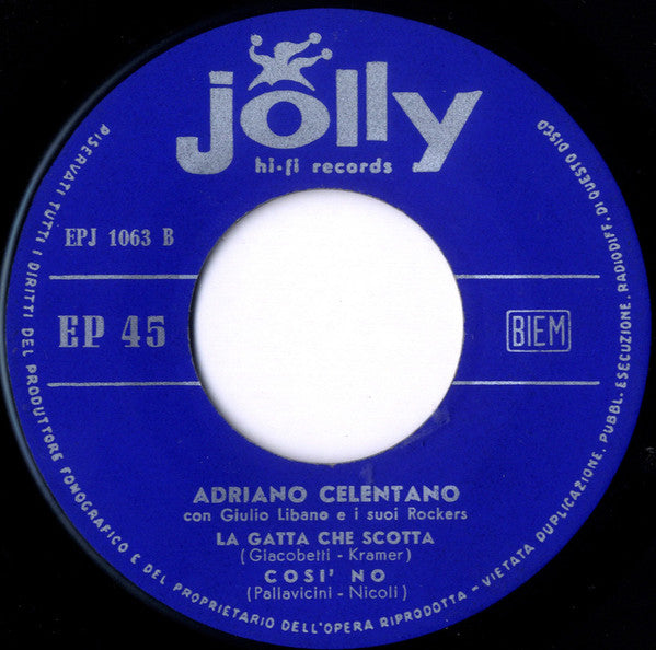 Adriano Celentano con Giulio Libano E I Suoi Rockers : Pitagora (7", EP, Mono)