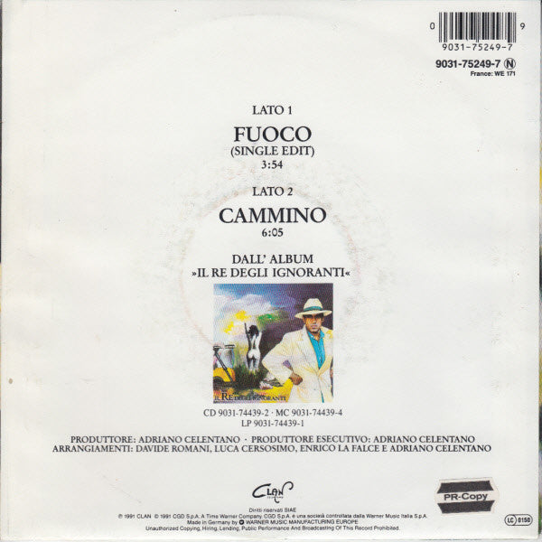 Adriano Celentano : Fuoco (7", Single)