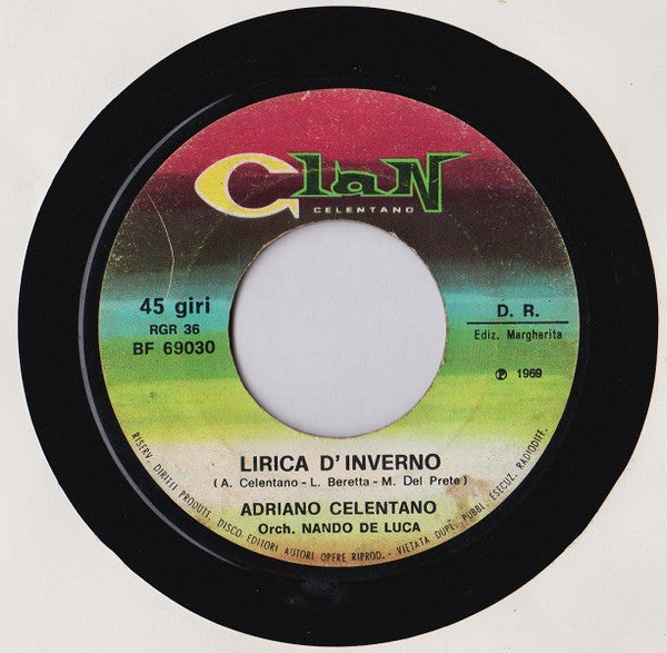 Adriano Celentano : Lirica D'Inverno (7")