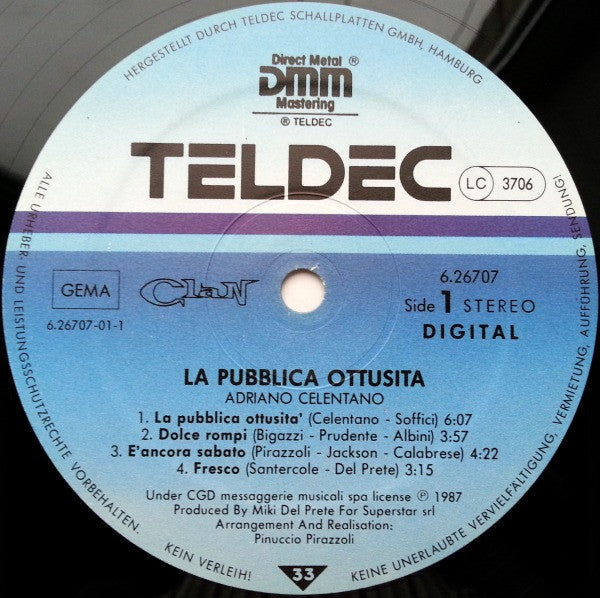 Adriano Celentano : La Pubblica Ottusità (LP, Album)