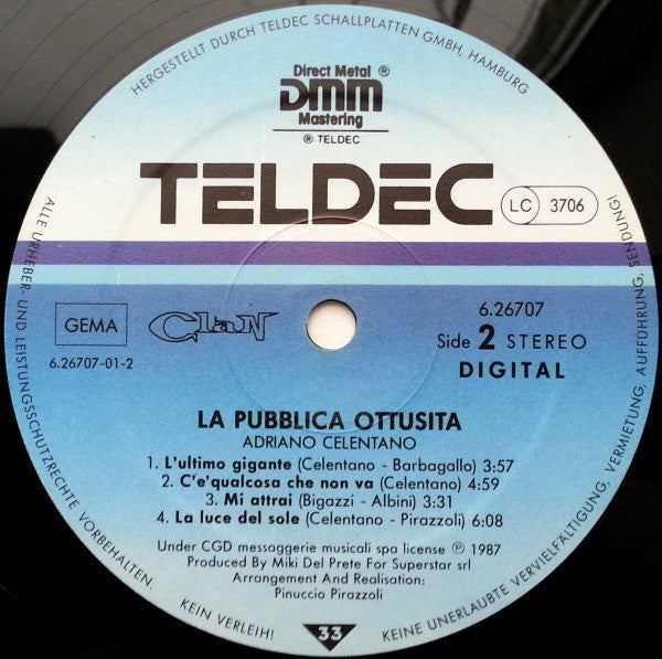 Adriano Celentano : La Pubblica Ottusità (LP, Album)