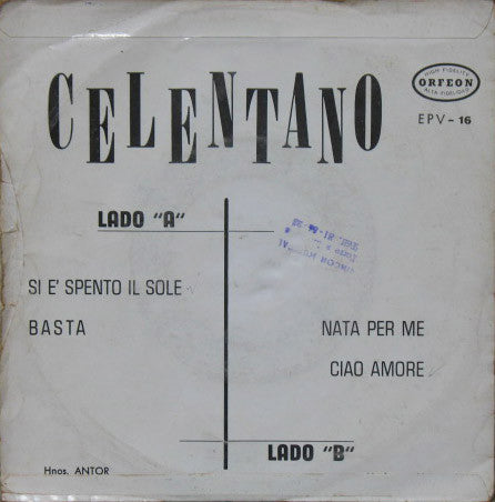 Celentano* : Y Se Oculto El Sol (7", EP)
