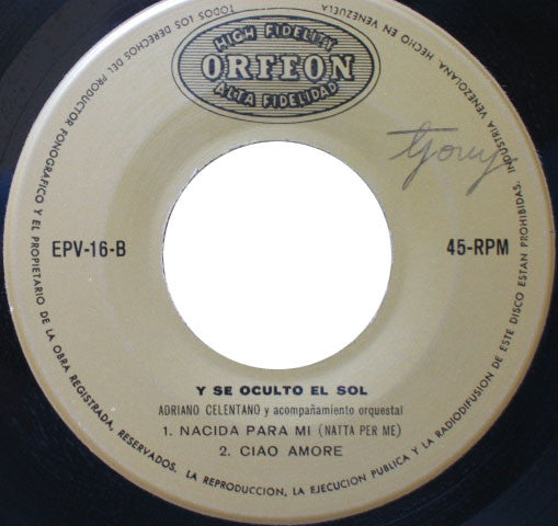 Celentano* : Y Se Oculto El Sol (7", EP)