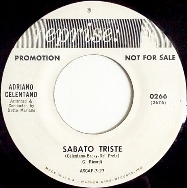 Adriano Celentano : Sabato Triste (7", Single, Promo)
