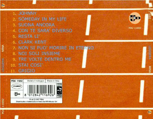 Mina (3) : Leggera (CD, Album)