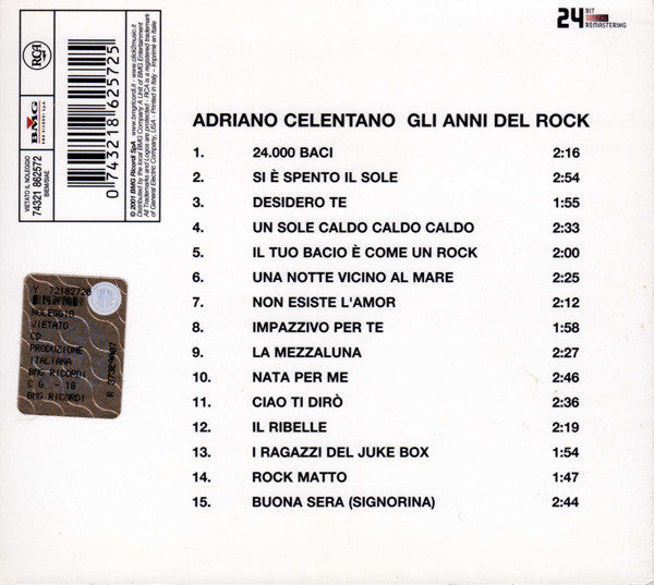 Adriano Celentano : Gli Anni Del Rock (CD, Comp, RM, Dig)