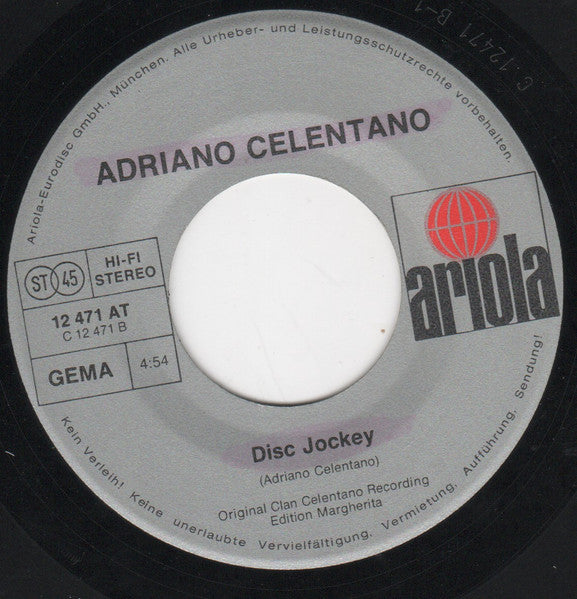 Adriano Celentano : Prisencolinensinainciusol / Disc Jockey (7", Single)