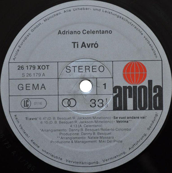 Adriano Celentano : Ti Avró (LP, Album)