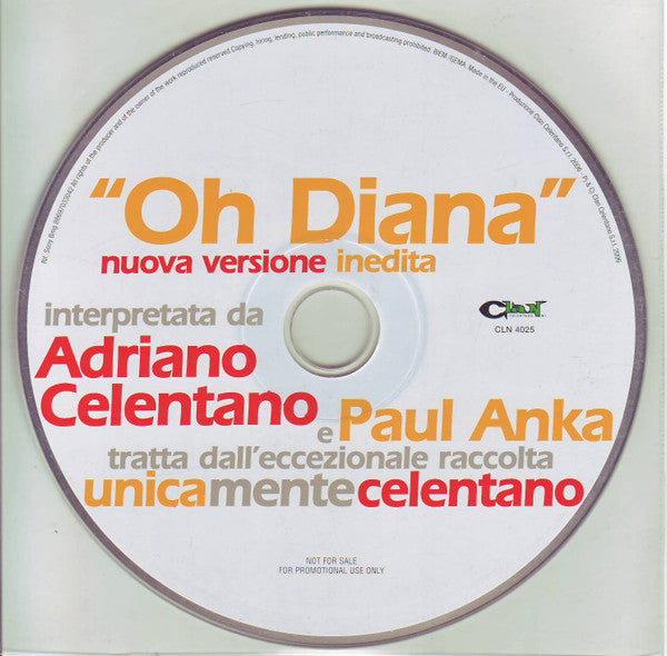Adriano Celentano e Paul Anka : Oh Diana (CD, Single, Promo)