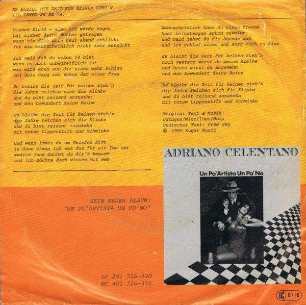 Adriano Celentano : Il Tempo Se Ne Va (7", Single)