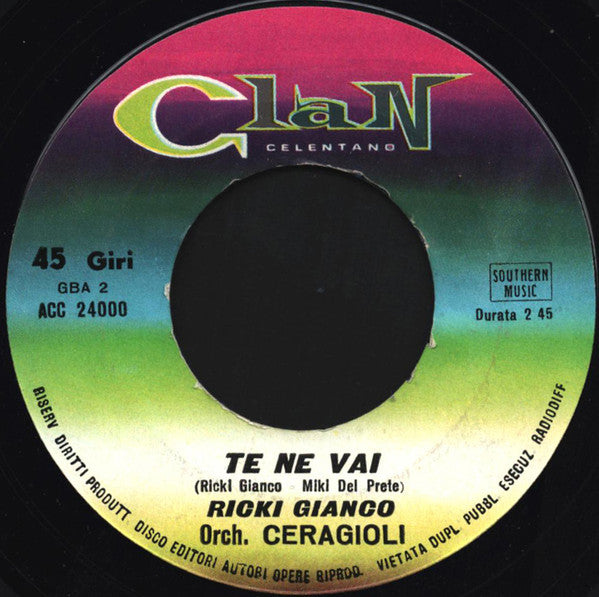 Ricki Gianco* : Adriano Celentano Presenta Ricki Gianco (7")