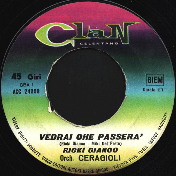 Ricki Gianco* : Adriano Celentano Presenta Ricki Gianco (7")