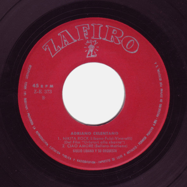 Adriano Celentano - Giulio Libano Y Su Orquesta* : Si E' Spento Il Sole (7", EP)