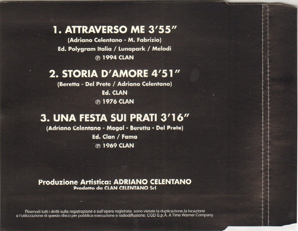Adriano Celentano : Attraverso Me (CD, Single)