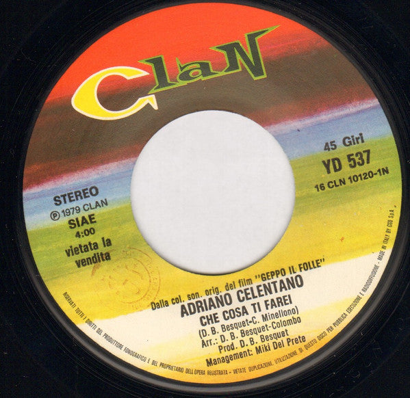 Adriano Celentano : Hello America / Che Cosa Ti Farei (7", Single, Promo)