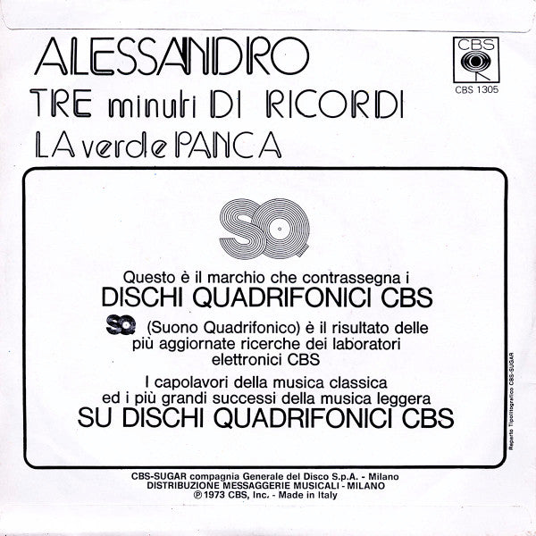 Alessandro Pintus (3) : Tre Minuti Di Ricordi  (7")
