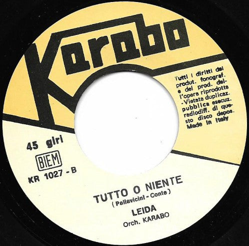 Paola (11) / Leida (2) : Acqua Di Mare / Tutto O Niente (7")