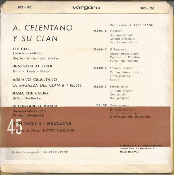 Adriano Celentano : Eh! Gia (7", EP)