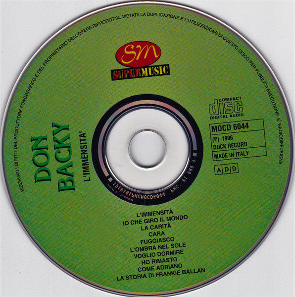 Don Backy : L'Immensità (CD, Comp)